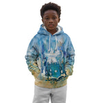 Somalia Liberation Unity Kid Hoodie Soomaaliya Script Peace Dove Watercolor