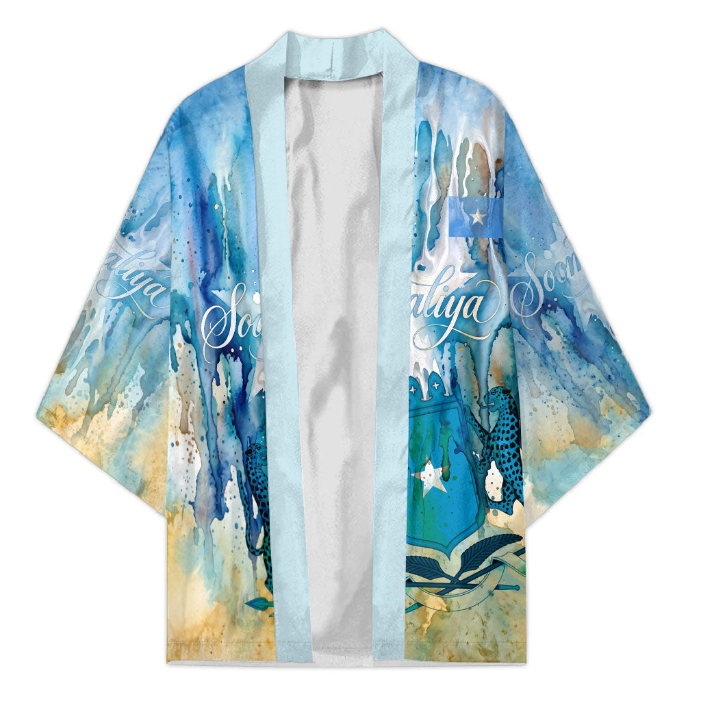 Somalia Liberation Unity Kimono Soomaaliya Script Peace Dove Watercolor