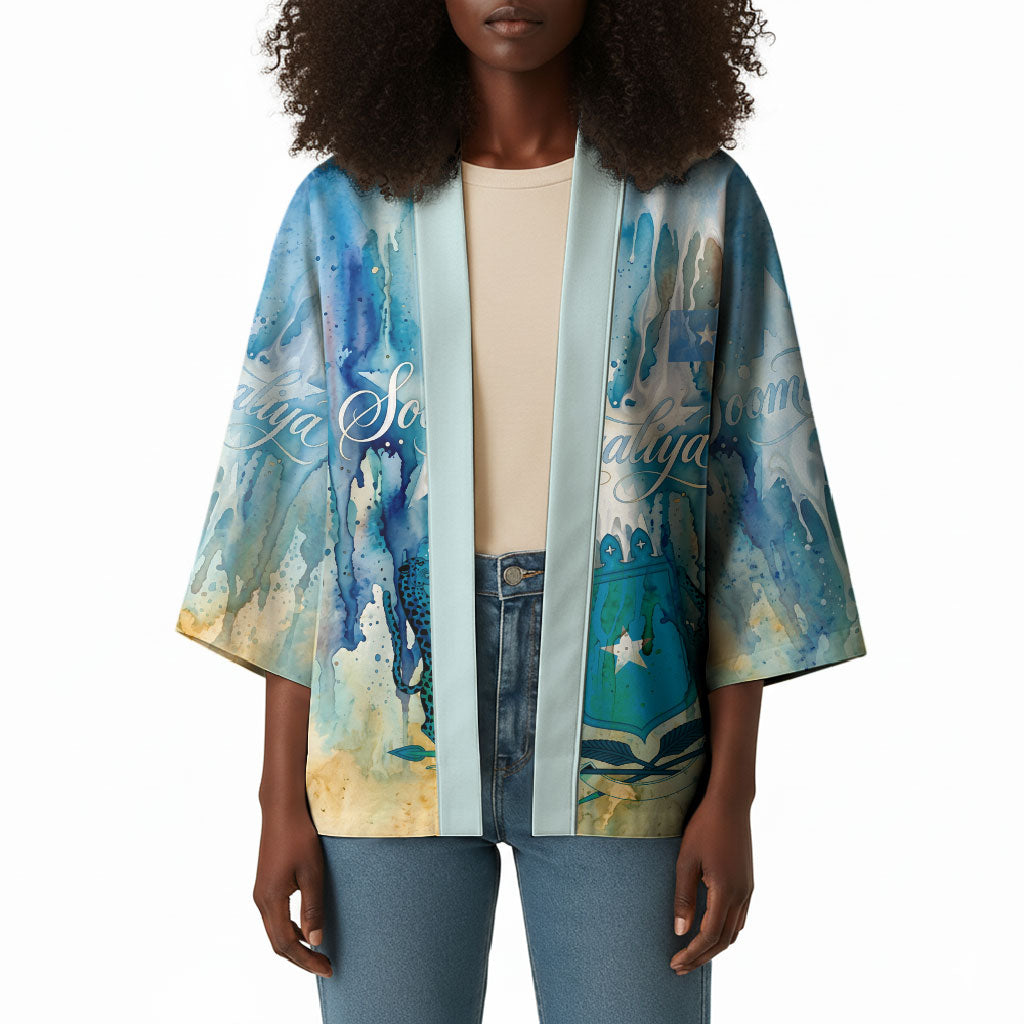 Somalia Liberation Unity Kimono Soomaaliya Script Peace Dove Watercolor