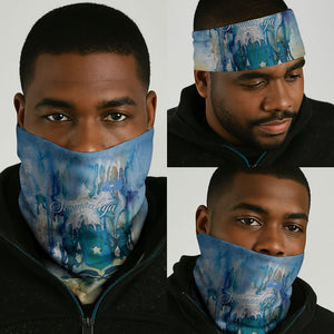 Somalia Liberation Unity Neck Gaiter Soomaaliya Script Peace Dove Watercolor