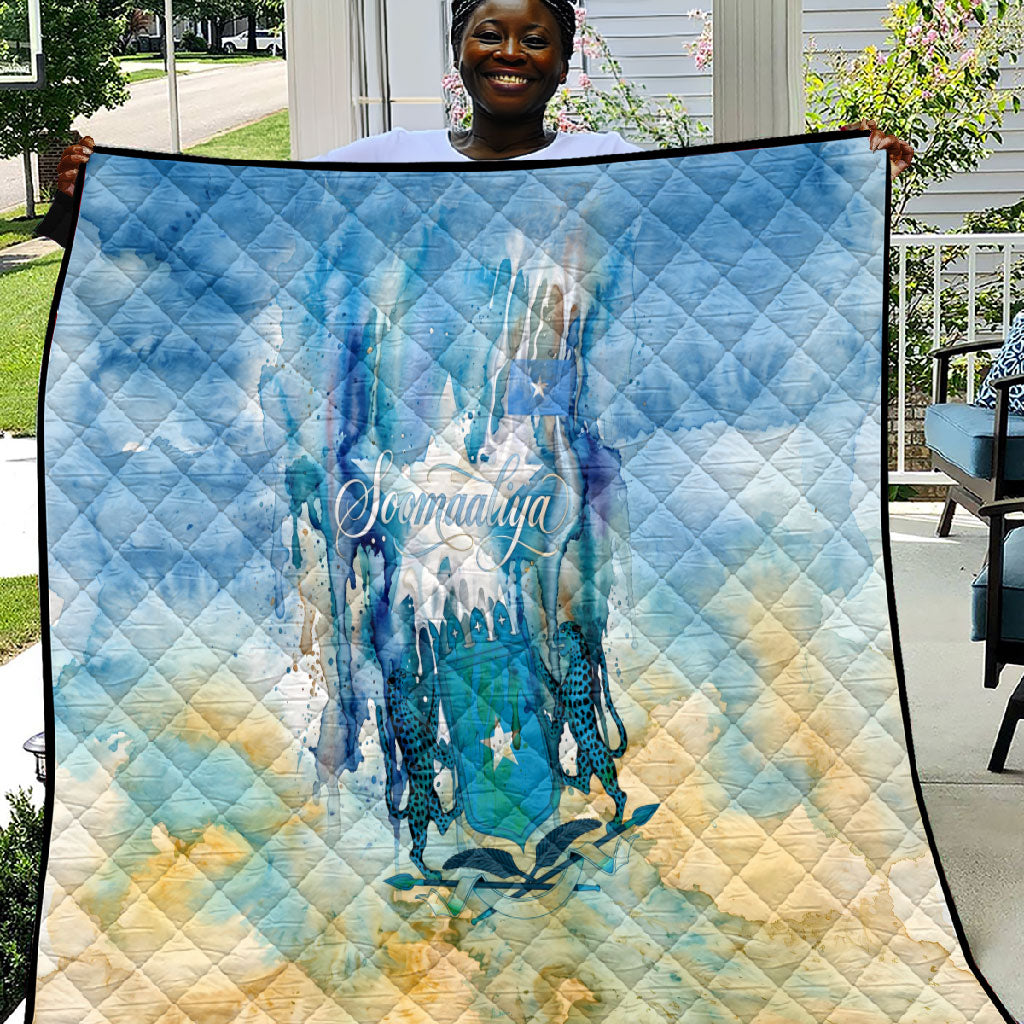 Somalia Liberation Unity Quilt Soomaaliya Script Peace Dove Watercolor