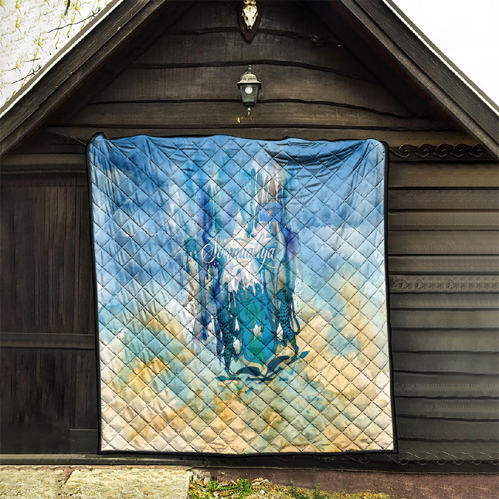 Somalia Liberation Unity Quilt Soomaaliya Script Peace Dove Watercolor