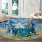 Somalia Liberation Unity Round Carpet Soomaaliya Script Peace Dove Watercolor