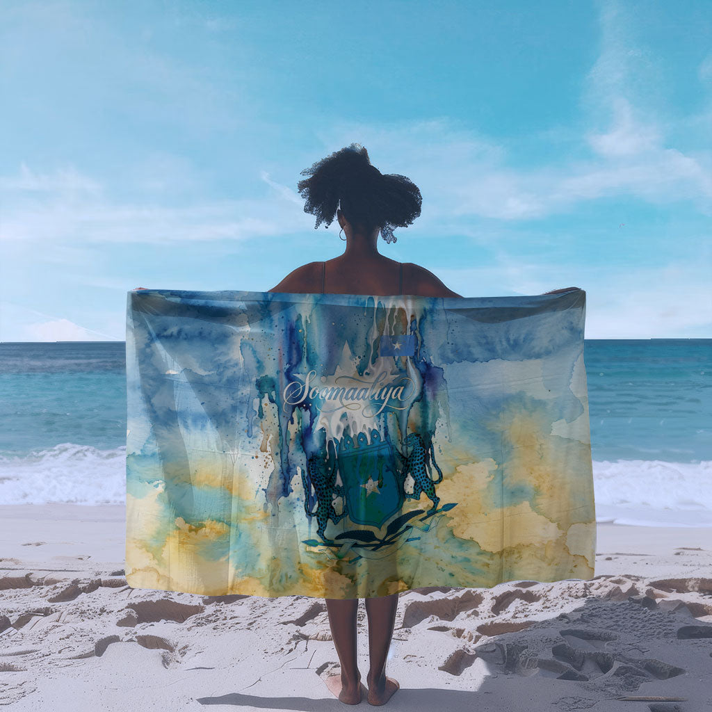 Somalia Liberation Unity Sarong Soomaaliya Script Peace Dove Watercolor