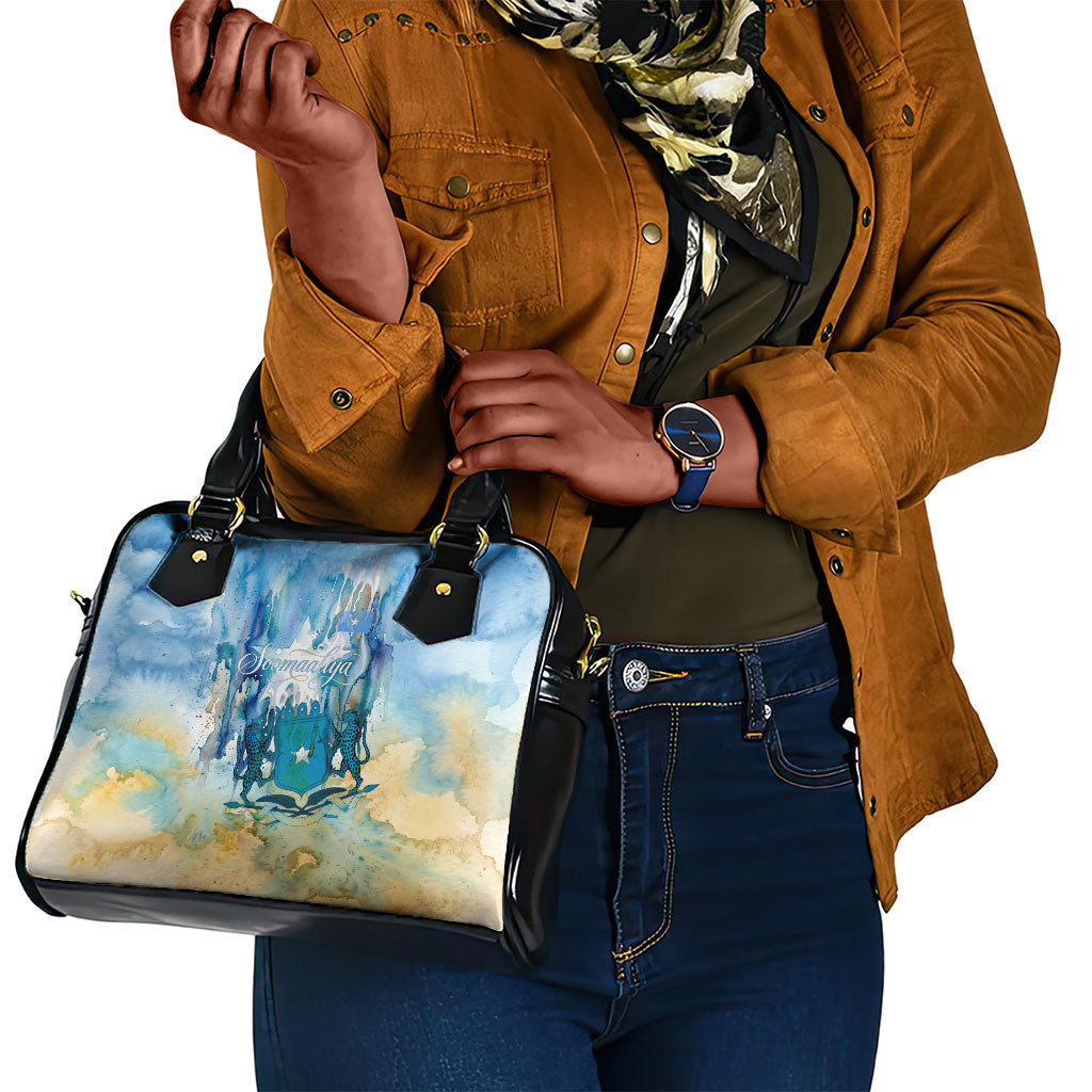 Somalia Liberation Unity Shoulder Handbag Soomaaliya Script Peace Dove Watercolor