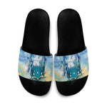 Somalia Liberation Unity Slide Sandals Soomaaliya Script Peace Dove Watercolor