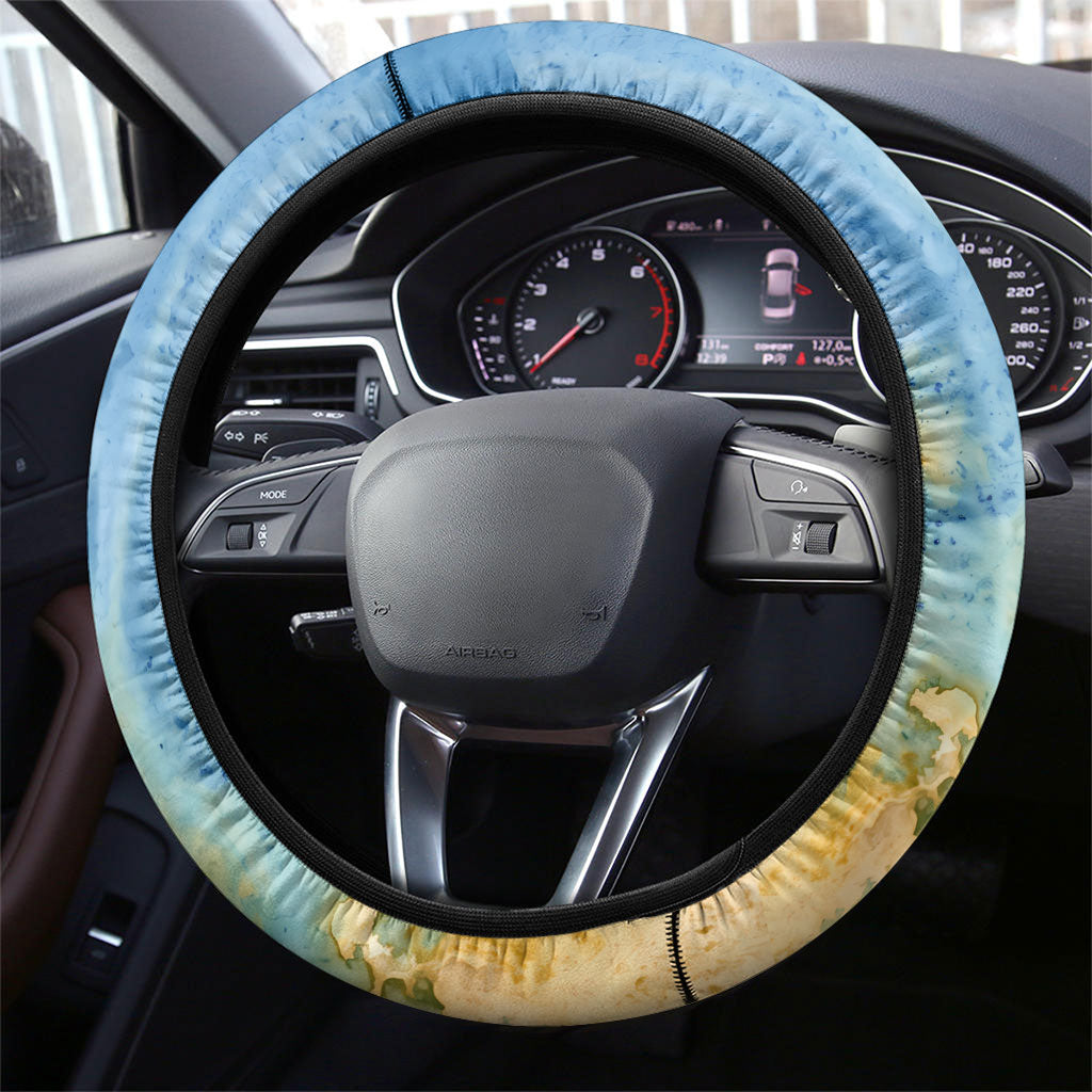 Somalia Liberation Unity Steering Wheel Cover Soomaaliya Script Peace Dove Watercolor