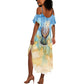 Somalia Liberation Unity Summer Maxi Dress Soomaaliya Script Peace Dove Watercolor