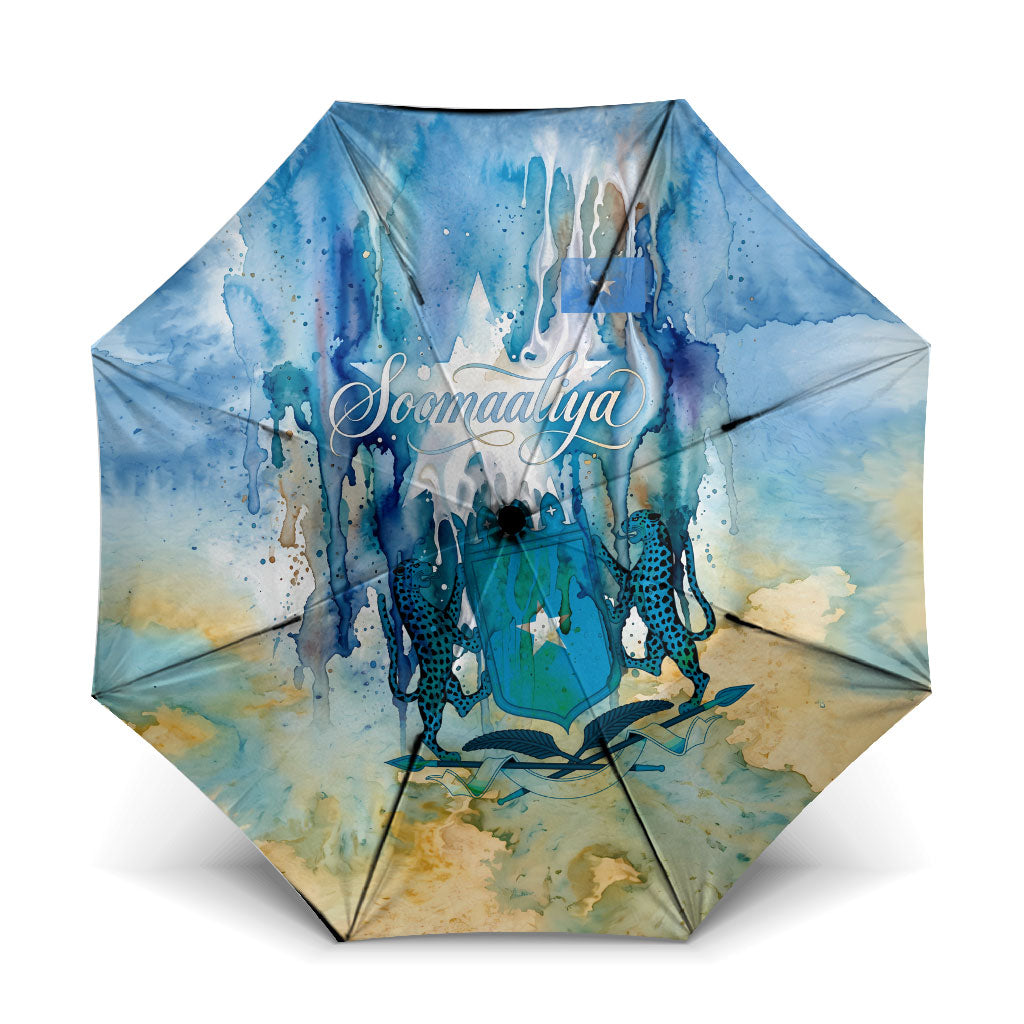 Somalia Liberation Unity Umbrella Soomaaliya Script Peace Dove Watercolor