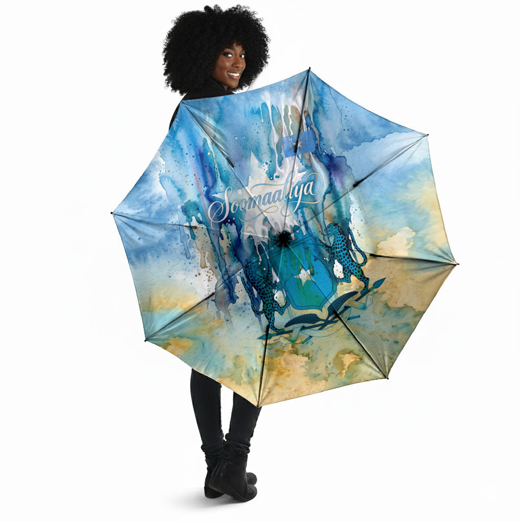 Somalia Liberation Unity Umbrella Soomaaliya Script Peace Dove Watercolor
