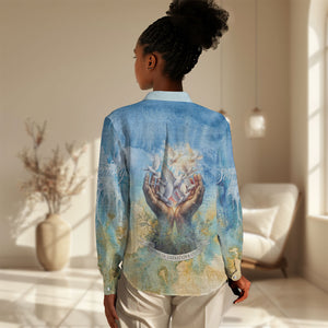 Somalia Liberation Unity Women Casual Shirt Soomaaliya Script Peace Dove Watercolor