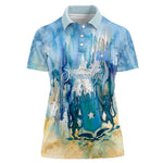 Somalia Liberation Unity Women Polo Shirt Soomaaliya Script Peace Dove Watercolor