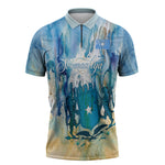 Somalia Liberation Unity Zipper Polo Shirt Soomaaliya Script Peace Dove Watercolor
