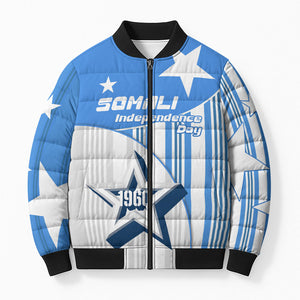 Somalia Independence Day 1960 Bomber Puffer Jacket Somali Coat Of Arms Star - Land Of The Brave