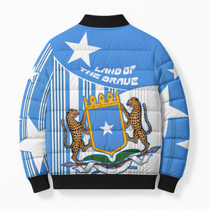 Somalia Independence Day 1960 Bomber Puffer Jacket Somali Coat Of Arms Star - Land Of The Brave
