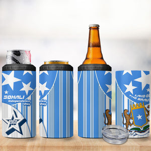 Somalia Independence Day 1960 4 in 1 Can Cooler Tumbler Somali Coat Of Arms Star - Land Of The Brave