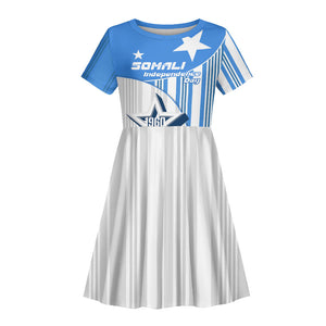 Somalia Independence Day 1960 Kid Short Sleeve Dress Somali Coat Of Arms Star - Land Of The Brave