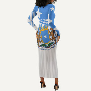 Somalia Independence Day 1960 Long Sleeve Bodycon Dress Somali Coat Of Arms Star - Land Of The Brave