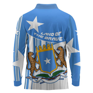 Somalia Independence Day 1960 Long Sleeve Polo Shirt Somali Coat Of Arms Star - Land Of The Brave