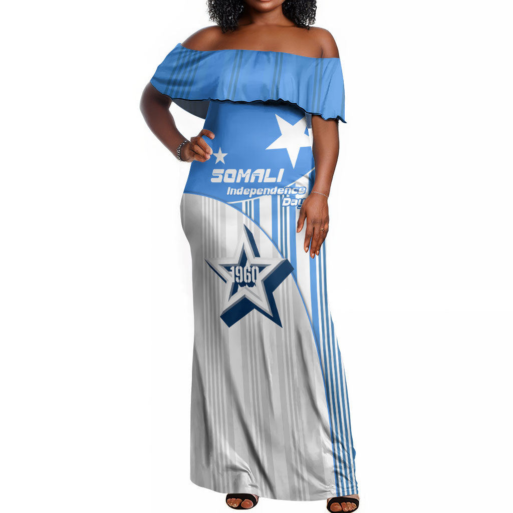 Somalia Independence Day 1960 Off Shoulder Maxi Dress Somali Coat Of Arms Star - Land Of The Brave