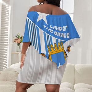 Somalia Independence Day 1960 Off Shoulder Short Dress Somali Coat Of Arms Star - Land Of The Brave