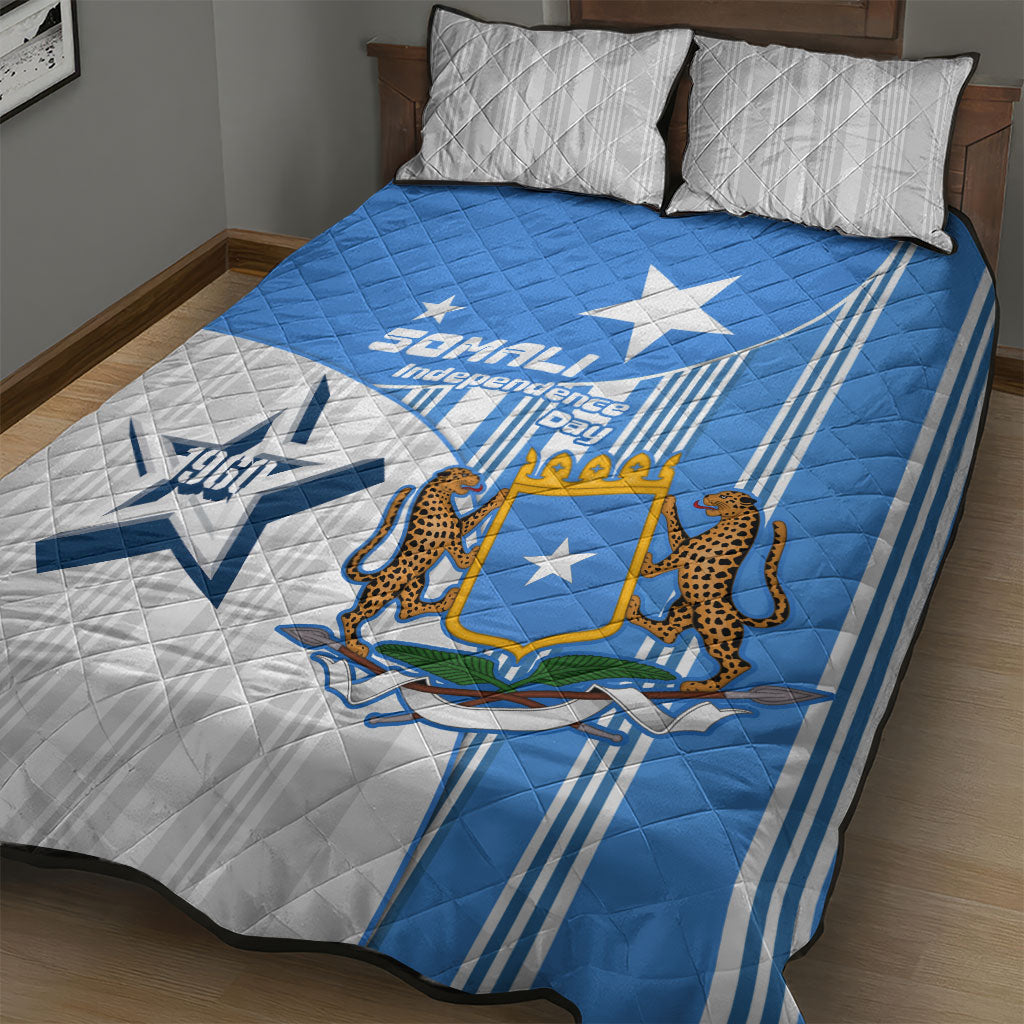 Somalia Independence Day 1960 Quilt Bed Set Somali Coat Of Arms Star - Land Of The Brave