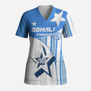 Somalia Independence Day 1960 Scrub Top Somali Coat Of Arms Star - Land Of The Brave