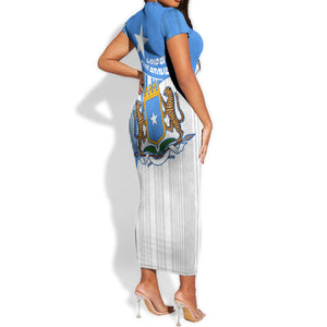 Somalia Independence Day 1960 Short Sleeve Bodycon Dress Somali Coat Of Arms Star - Land Of The Brave