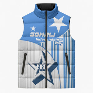 Somalia Independence Day 1960 Sleeveless Puffer Jacket Somali Coat Of Arms Star - Land Of The Brave