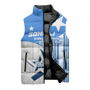 Somalia Independence Day 1960 Sleeveless Puffer Jacket Somali Coat Of Arms Star - Land Of The Brave