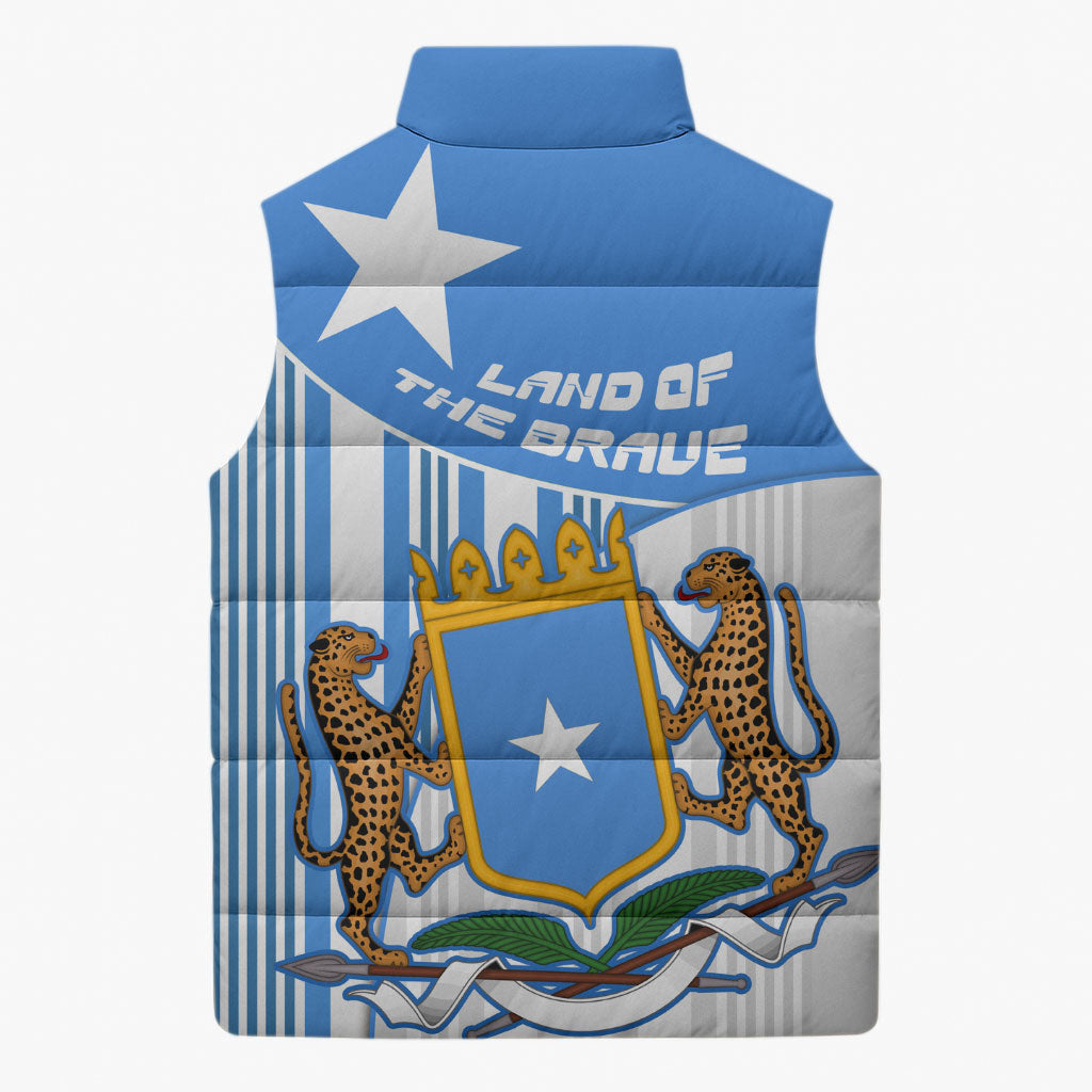 Somalia Independence Day 1960 Sleeveless Puffer Jacket Somali Coat Of Arms Star - Land Of The Brave