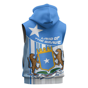 Somalia Independence Day 1960 Sleeveless Zip Hoodie Somali Coat Of Arms Star - Land Of The Brave
