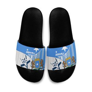Somalia Independence Day 1960 Slide Sandals Somali Coat Of Arms Star - Land Of The Brave