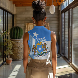Somalia Independence Day 1960 Women Sleeveless Polo Shirt Somali Coat Of Arms Star - Land Of The Brave