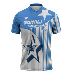 Somalia Independence Day 1960 Zipper Polo Shirt Somali Coat Of Arms Star - Land Of The Brave