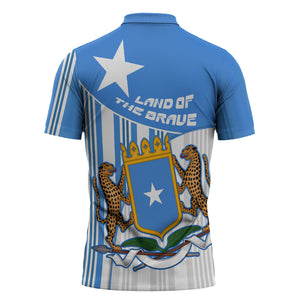 Somalia Independence Day 1960 Zipper Polo Shirt Somali Coat Of Arms Star - Land Of The Brave