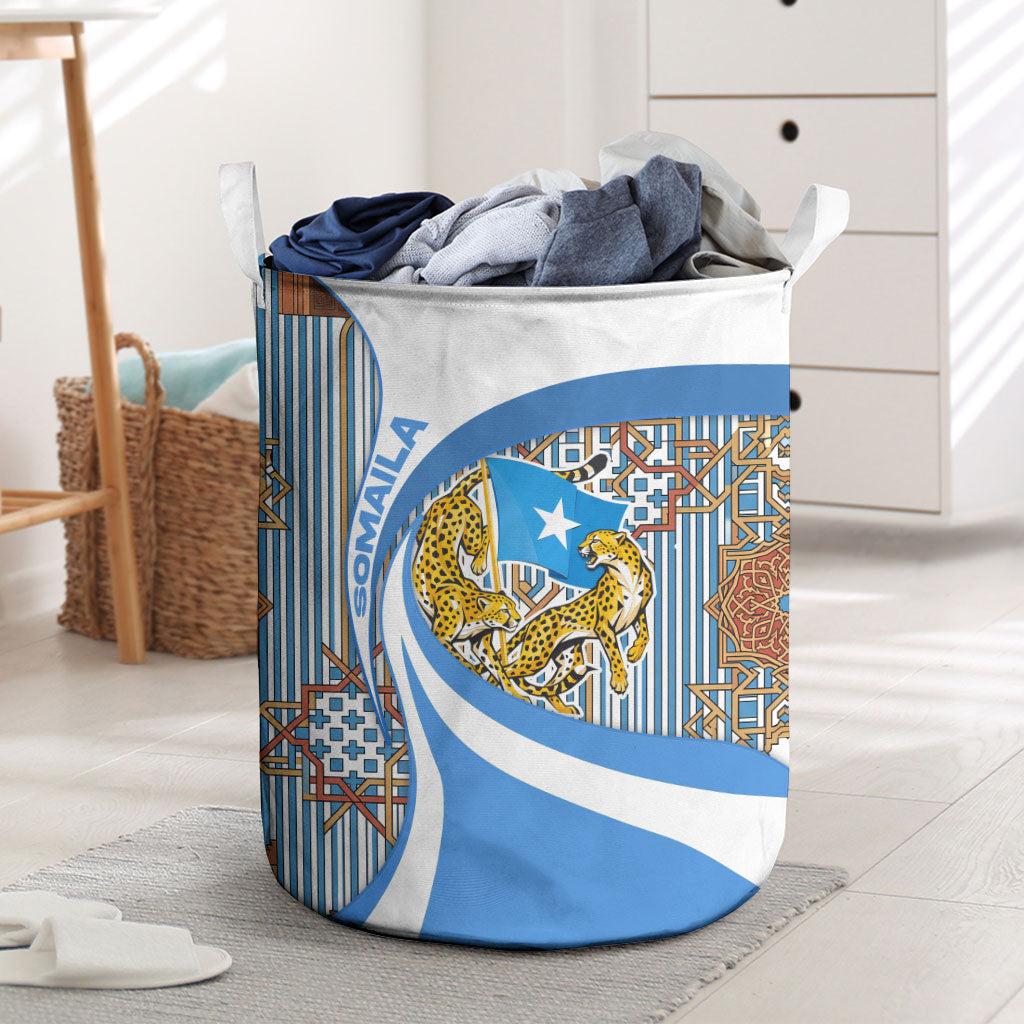 Somalia Freedom Independence Laundry Basket Leopard Flag Power Fist