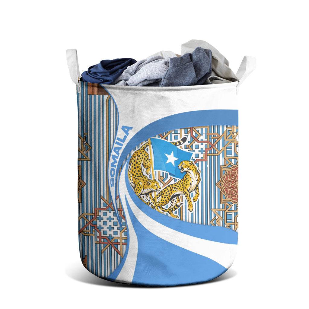 Somalia Freedom Independence Laundry Basket Leopard Flag Power Fist