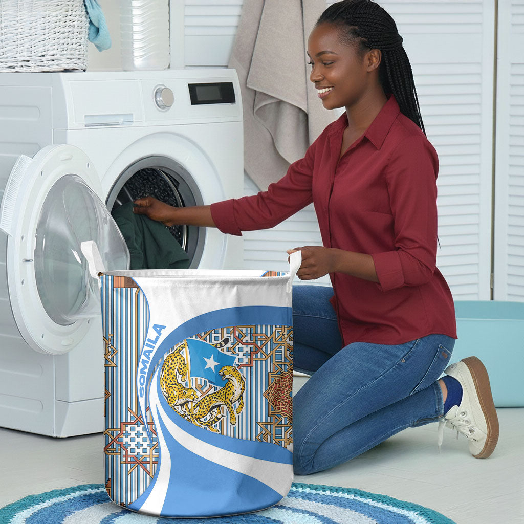 Somalia Freedom Independence Laundry Basket Leopard Flag Power Fist