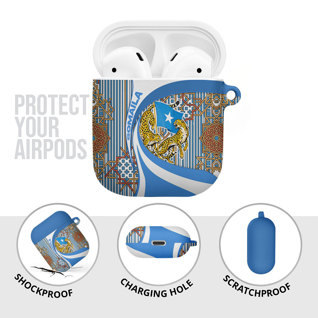 Somalia Freedom Independence AirPods Case Leopard Flag Power Fist