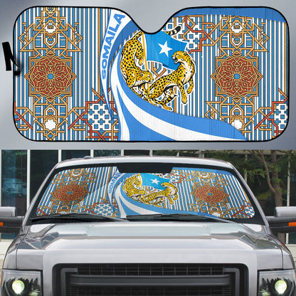 Somalia Freedom Independence Auto Sun Shade Leopard Flag Power Fist