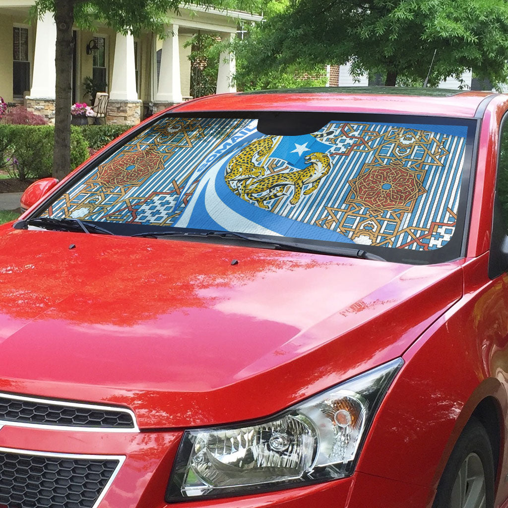 Somalia Freedom Independence Auto Sun Shade Leopard Flag Power Fist