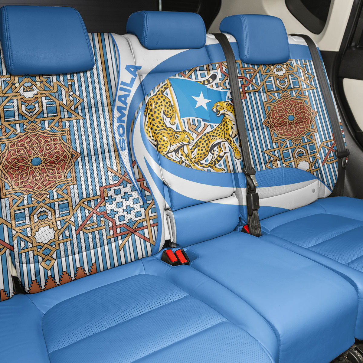 Somalia Freedom Independence Back Car Seat Cover Leopard Flag Power Fist