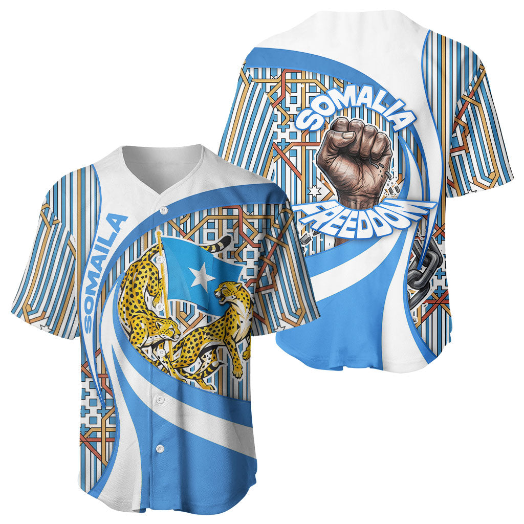 Somalia Freedom Independence Baseball Jersey Leopard Flag Power Fist