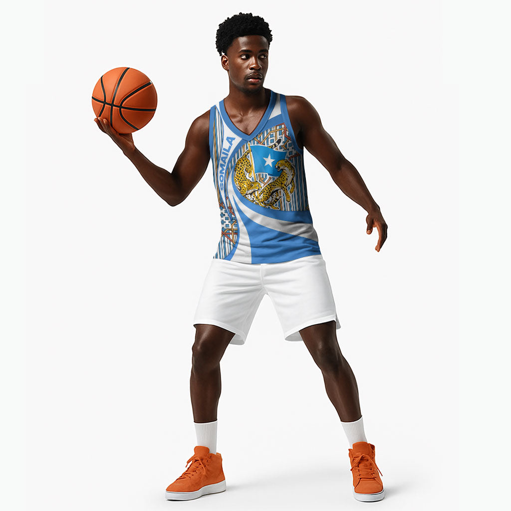 Somalia Freedom Independence Basketball Jersey Leopard Flag Power Fist