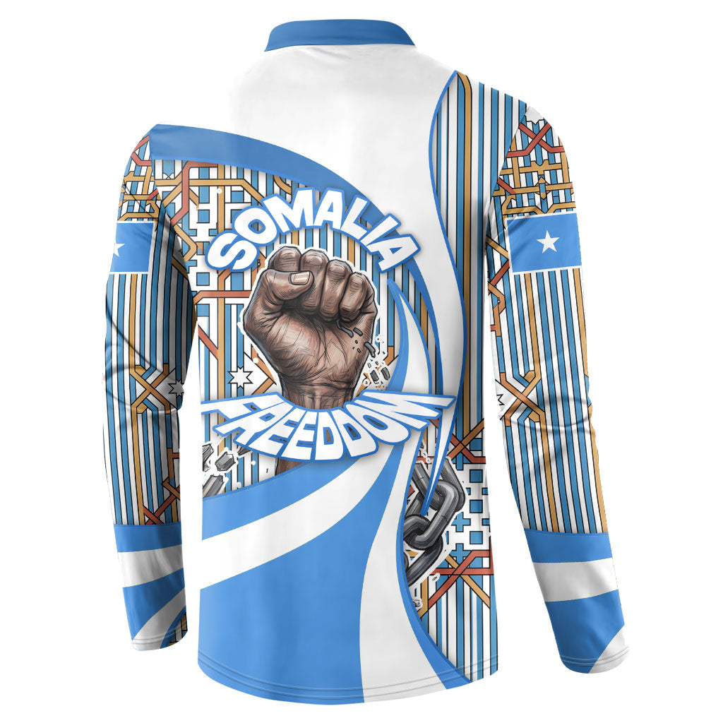 Somalia Freedom Independence Button Sweatshirt Leopard Flag Power Fist
