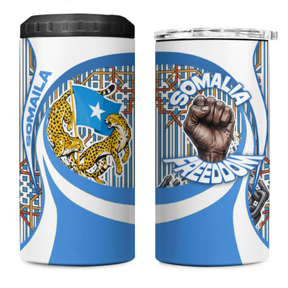 Somalia Freedom Independence 4 in 1 Can Cooler Tumbler Leopard Flag Power Fist