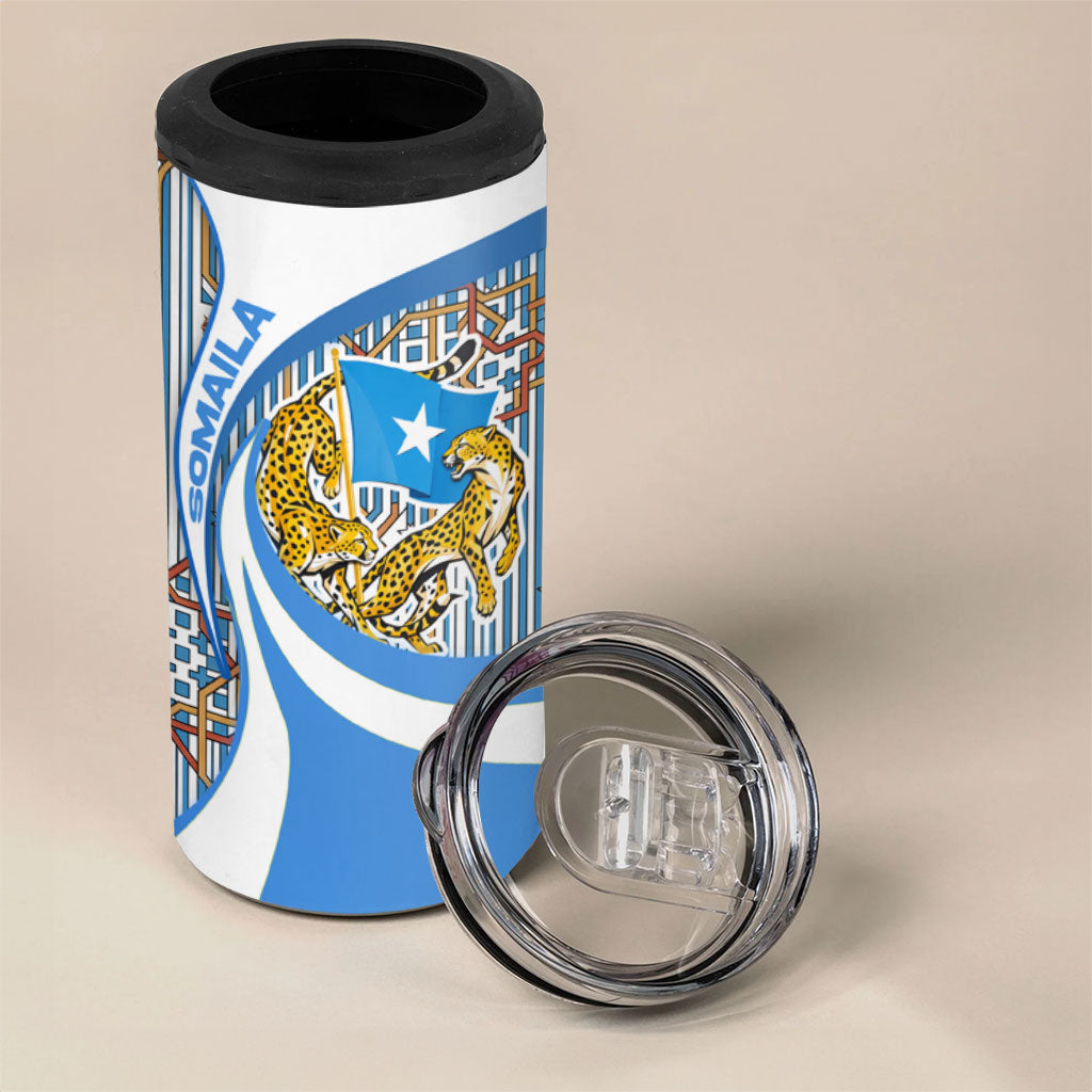 Somalia Freedom Independence 4 in 1 Can Cooler Tumbler Leopard Flag Power Fist