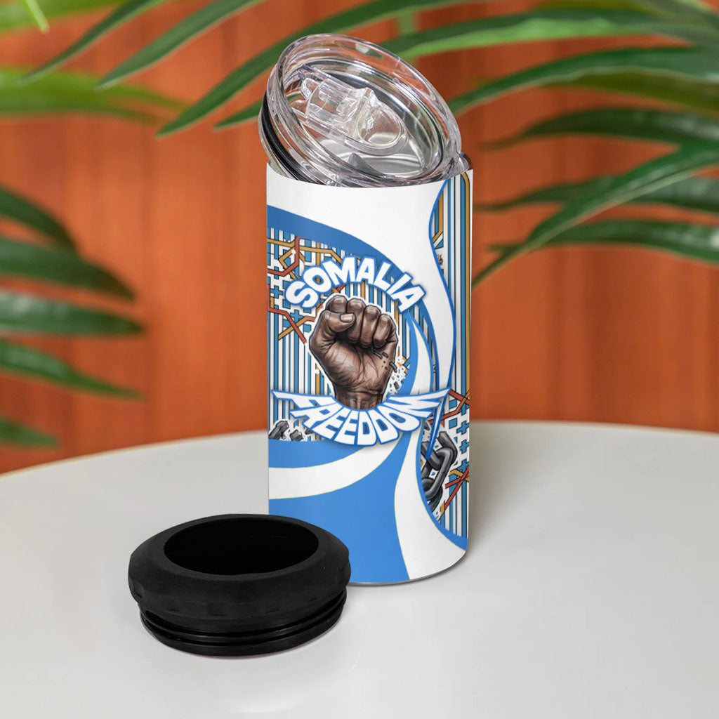 Somalia Freedom Independence 4 in 1 Can Cooler Tumbler Leopard Flag Power Fist