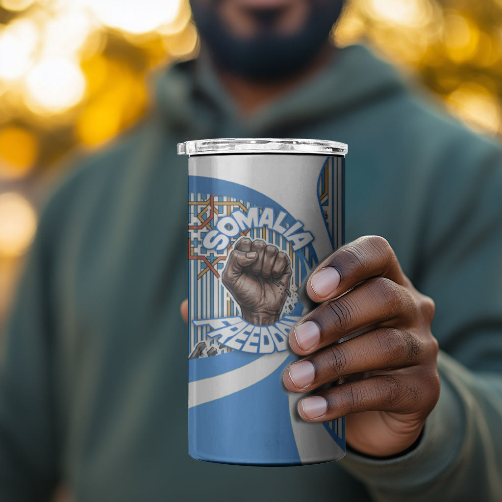 Somalia Freedom Independence 4 in 1 Can Cooler Tumbler Leopard Flag Power Fist